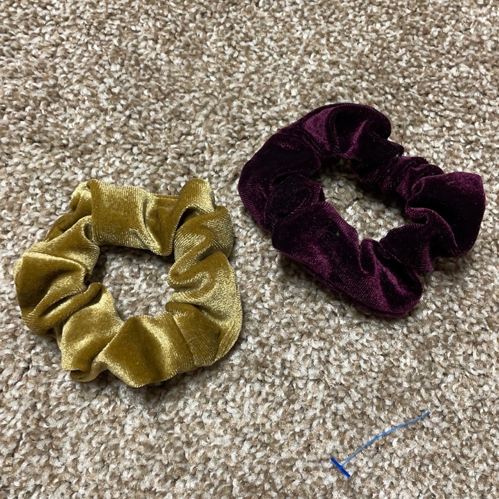 Two Velvet Hair Scrunchies